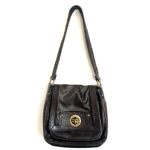 Marc by Marc Jacobs Dark Brown Leather Shoulder Bag with Gold Hardware